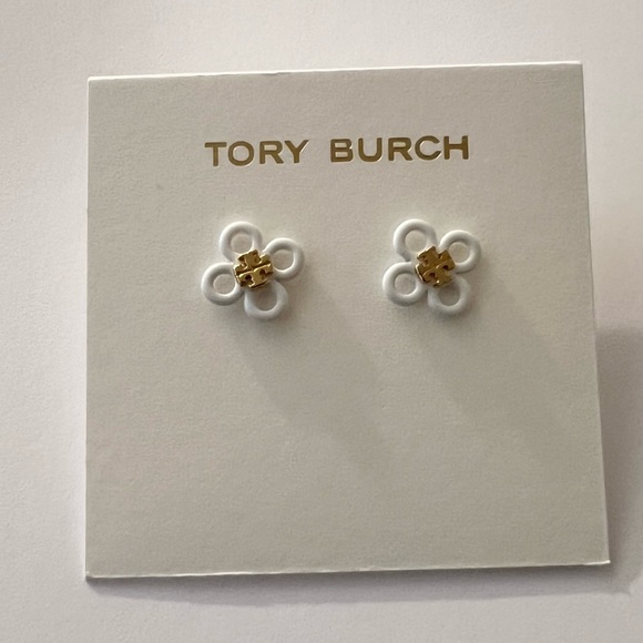 Tory Burch Jewelry - Tory Burch Kira Small Clover Enamel Stud Earrings